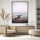 Moody Seascape Wall Art Canvas Print – Foggy Ocean Waves