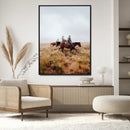 Golden Grassland Wall Art Canvas Print – Framed Western