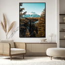 Mountain Landscape Wall Art Canvas Print – Framed Snowy