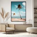Tropical Beach Wall Art Canvas Print – Framed Coastal Palm