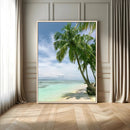 Tropical Beach Palm Trees Canvas Print – Framed Island