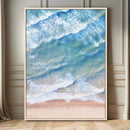 Aerial Ocean Waves Wall Art – Framed Tranquil Beach Canvas by MyGreatCanvas | Canvas Wall Art Prints | Photo Prints & Wall Decor