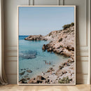Clear Blue Water Beach Wall Art – Framed Rocky Cove Canvas by MyGreatCanvas | Canvas Wall Art Prints | Photo Prints & Wall Decor