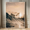 Sunset Wave Ocean Wall Art – Framed Palm Tree Canvas by MyGreatCanvas | Canvas Wall Art Prints | Photo Prints & Wall Decor
