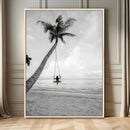 Black White Palm Tree Wall Art – Framed Ocean View Canvas by MyGreatCanvas | Canvas Wall Art Prints | Photo Prints & Wall Decor