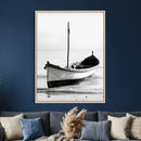 Minimal Boat Wall Art Canvas Print – Black and White Coastal by MyGreatCanvas | Canvas Wall Art Prints | Photo Prints & Wall Decor