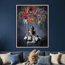 Banksy Inspired Boy Swing Wall Art Canvas Print by MyGreatCanvas | Canvas Wall Art Prints | Photo Prints & Wall Decor