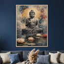 Serene Buddha with Lotus Flowers | Tranquil Meditation Art | by MyGreatCanvas | Canvas Wall Art Prints | Photo Prints & Wall Decor