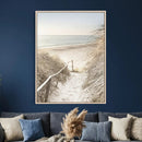 Coastal Beach Path Wall Art Canvas Print – Neutral Ocean by MyGreatCanvas | Canvas Wall Art Prints | Photo Prints & Wall Decor
