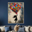 Banksy Street Art Canvas Wall Art, Girl Heart Balloons by MyGreatCanvas | Canvas Wall Art Prints | Photo Prints & Wall Decor