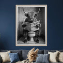 Funny Bathroom Canvas Wall Art, Texas Longhorn on Toilet by MyGreatCanvas | Canvas Wall Art Prints | Photo Prints & Wall Decor