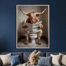 Funny Bathroom Canvas Wall Art, Texas Longhorn on Toilet by MyGreatCanvas | Canvas Wall Art Prints | Photo Prints & Wall Decor