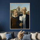 Funny Bathroom Canvas Wall Art, Grant Wood American Gothic by MyGreatCanvas | Canvas Wall Art Prints | Photo Prints & Wall Decor