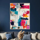 Blue Teal Abstract Canvas Wall Art, Modern Textured Painting Print, Navy Orange White Contemporary Art, Neutral Living Room Decor, Office Art by MyGreatCanvas | Canvas Wall Art Prints | Photo Prints & Wall Decor