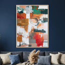Blue Teal Abstract Canvas Wall Art, Modern Textured Painting Print, Navy Orange White Contemporary Art, Neutral Living Room Decor, Office Art by MyGreatCanvas | Canvas Wall Art Prints | Photo Prints & Wall Decor