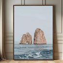 Faraglioni Capri Wall Art Canvas Print – Framed Serene Ocean