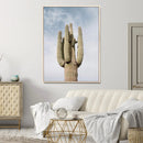 Saguaro Cactus Wall Art Canvas Print – Framed Earthy Desert
