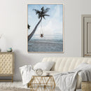 Tropical Swing Wall Art Canvas Print – Palm Trees Ocean View