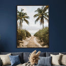 Tropical Palm Wall Art – Sandy Pathway Canvas Print, Ocean by MyGreatCanvas | Canvas Wall Art Prints | Photo Prints & Wall Decor