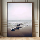 Moody Seascape Wall Art Canvas Print – Framed Neutral Foggy by MyGreatCanvas | Canvas Wall Art Prints | Photo Prints & Wall Decor