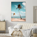 Tropical Beach Wall Art Canvas Print – Framed Coastal Palm