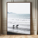 Surfer Silhouettes Wall Art Canvas Print – Minimalist Ocean
