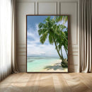 Tropical Beach Palm Trees Canvas Print – Framed Island