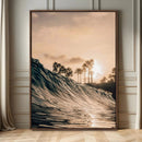 Sunset Wave Ocean Wall Art – Framed Palm Tree Canvas by MyGreatCanvas | Canvas Wall Art Prints | Photo Prints & Wall Decor