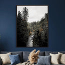 Moody Forest River Wall Art Canvas Print – Dark Evergreen by MyGreatCanvas | Canvas Wall Art Prints | Photo Prints & Wall Decor