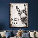 Funny Donkey Bathroom Wall Art Canvas Print, Nice Ass Farm by MyGreatCanvas | Canvas Wall Art Prints | Photo Prints & Wall Decor