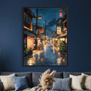 Tokyo Tea House Canvas Wall Art — Japan Rainy Night Street by MyGreatCanvas | Canvas Wall Art Prints | Photo Prints & Wall Decor