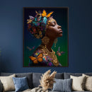 Butterfly Crown Gold Woman Portrait — Monarch Queen Canvas by MyGreatCanvas | Canvas Wall Art Prints | Photo Prints & Wall Decor