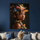 Butterfly Crown Gold Woman Portrait — Monarch Queen Canvas by MyGreatCanvas | Canvas Wall Art Prints | Photo Prints & Wall Decor