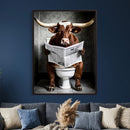 Texas Longhorn Cow Toilet Paper Canvas Wall Art, Funny by MyGreatCanvas | Canvas Wall Art Prints | Photo Prints & Wall Decor