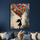 Banksy Street Art Canvas Wall Art, Girl Heart Balloons by MyGreatCanvas | Canvas Wall Art Prints | Photo Prints & Wall Decor