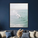 Surfers on Waves Canvas Wall Art, Aerial Ocean Photography by MyGreatCanvas | Canvas Wall Art Prints | Photo Prints & Wall Decor