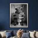 Funny Bathroom Canvas Wall Art, Texas Longhorn on Toilet by MyGreatCanvas | Canvas Wall Art Prints | Photo Prints & Wall Decor