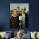 Funny Bathroom Canvas Wall Art, Grant Wood American Gothic by MyGreatCanvas | Canvas Wall Art Prints | Photo Prints & Wall Decor