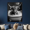 Highland Cow Bathtub Canvas Wall Art, Funny Bathroom Print by MyGreatCanvas | Canvas Wall Art Prints | Photo Prints & Wall Decor