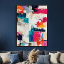Blue Teal Abstract Canvas Wall Art, Modern Textured Painting Print, Navy Orange White Contemporary Art, Neutral Living Room Decor, Office Art by MyGreatCanvas | Canvas Wall Art Prints | Photo Prints & Wall Decor