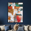 Blue Teal Abstract Canvas Wall Art, Modern Textured Painting Print, Navy Orange White Contemporary Art, Neutral Living Room Decor, Office Art by MyGreatCanvas | Canvas Wall Art Prints | Photo Prints & Wall Decor