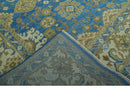 Antique design 8x10 Blue and Olive Traditional Oriental Oushak wool area rug by The Rug Decor