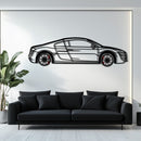 Audi R8 Metal Car Wall Art with Rotating Wheels - Exotic Supercar Silhouette Decor - Interactive Automotive Wall Art KAFMEKA096