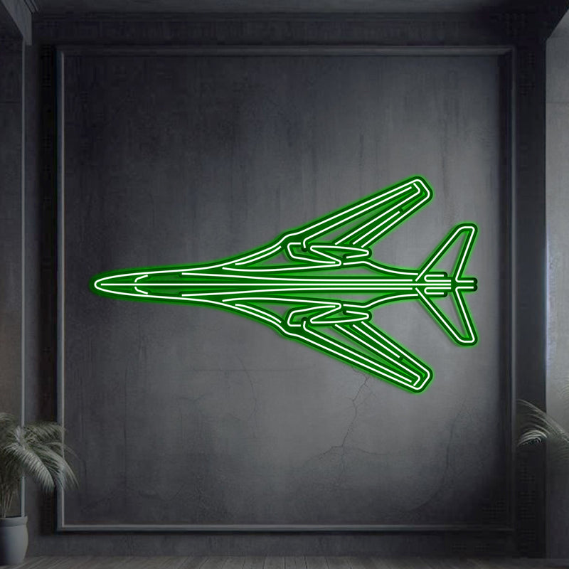 B-1B Lancer Top Metal Neon Aircraft Wall Art - NCN0015