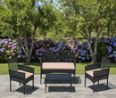 4Pcs Outdoor Patio Furniture Set – Rattan Wicker Sofa - Multiple Styles by 2Dropme