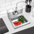 Stainless Steel Sink Wall Mount Hand Washing Sink with Faucet and Back Splash by LJGDeals