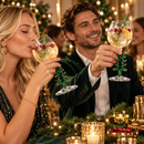 Crystal Green Christmas Tree Wine Glasses - Set of 2, 10oz