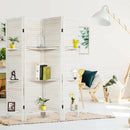 4 Panel Folding Room Divider Screen with 3 Display Shelves by LJGDeals