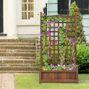 Solid Free Standing Wood Planter Box with Trellis for Garden by LJGDeals