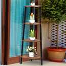 4-Tier Corner Shelf Metal Storage Rack Domestic Bookcase-Black